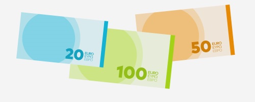 Kostenlos Bargeld abheben: Abbildung von 3 stilisierten Geldscheinen